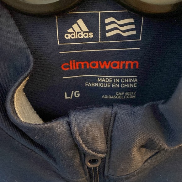 Mens Adidas quarter zip. Navy Blue with white stitching. Size L - Picture 3 of 4